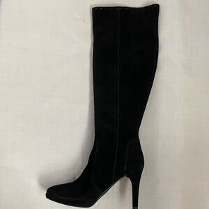 Black Knee-High Suede Boots 7.5 made in Italy